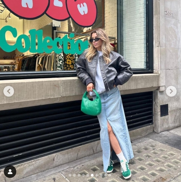 Zara Long Denim Slit Skirt size XS blue - Picture 6 of 15